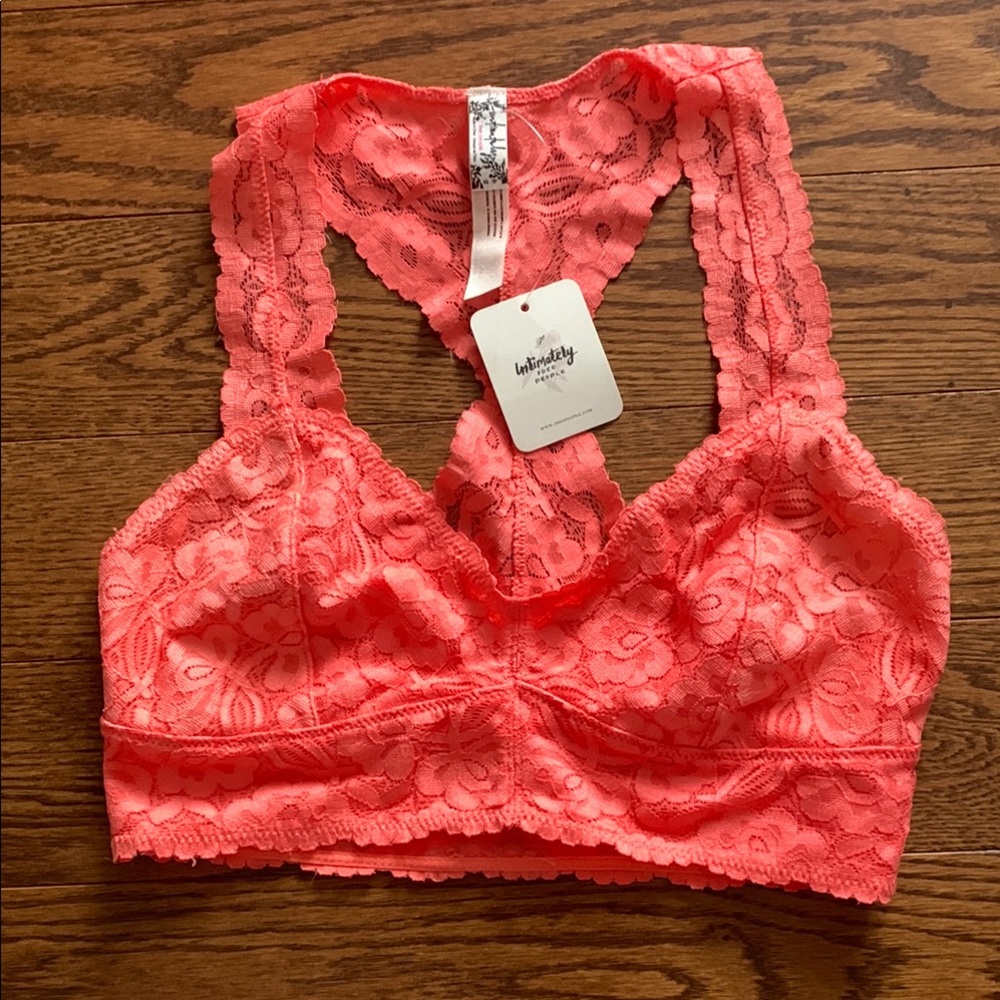 Free People Coral Lace Bralette